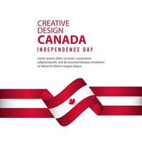plantilla de vector de ilustración de diseño creativo de cartel de día independiente de canadá