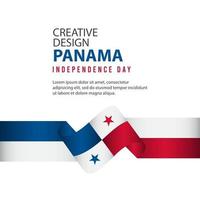 plantilla de vector de ilustración de diseño creativo de cartel del día independiente de panamá