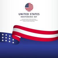 United states independence day vector template. Design for banner, advertising, greeting cards or print. Design happiness celebration.