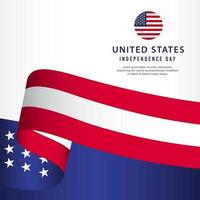 Plantilla de vector de día de la independencia de Estados Unidos. diseño para banner, publicidad, tarjetas de felicitación o impresión. diseño celebración de la felicidad.