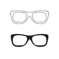 Hand drawn glasses outline set. vector