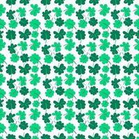 Clover Seamless pattern with trefoil and four-leaf. vector