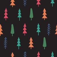 Seamless pattern with hand drawn pine fir branches vector