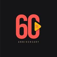 60 Years Anniversary Vector Template Design Illustration