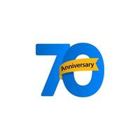 70 Years Anniversary Vector Template Design Illustration