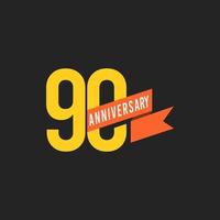 90 Years Anniversary Vector Template Design Illustration