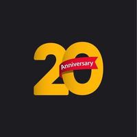 20 Year Anniversary Celebration Vector Template Design Illustration