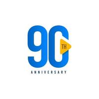 90 Years Anniversary Vector Template Design Illustration