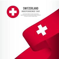 Switzerland Independence Day Celebration, Poster, banner set Design for printing Vector Template Illustration