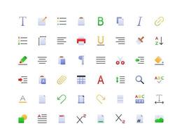 Text Editor Gradient Icon Set vector