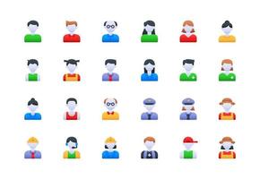 User Avatar Gradient Icon Set vector