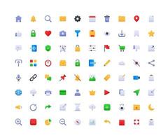 User Interface Gradient Icon Set vector