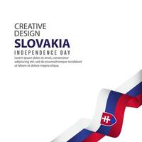 Plantilla de vector de ilustración de diseño creativo de celebración del día de la independencia de Eslovaquia