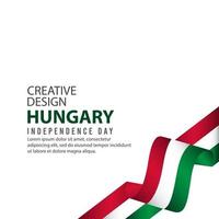 Plantilla de vector de ilustración de diseño creativo de celebración del día de la independencia de Hungría