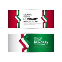 Plantilla de vector de ilustración de diseño creativo de celebración del día de la independencia de Hungría