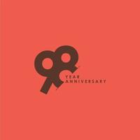 98 Years Anniversary Celebration Vector Template Design Illustration