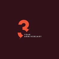 3 Years Anniversary Vector Template Design Illustration