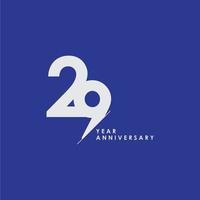 29 Years Anniversary Celebration Vector Template Design Illustration