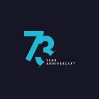 73 Years Anniversary Vector Template Design Illustration