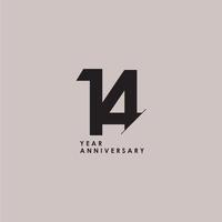 14 Years Anniversary Celebration Vector Template Design Illustration