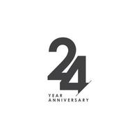 24 Years Anniversary Celebration Vector Template Design Illustration