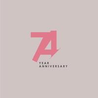 74 Years Anniversary Celebration Vector Template Design Illustration