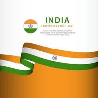 celebración del día de la independencia de la india, ilustración de plantilla de vector de diseño de conjunto de banners