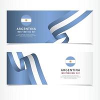 Argentina Independence Day Celebration, banner set Design Vector Template Illustration