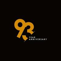 93 Years Anniversary Vector Template Design Illustration