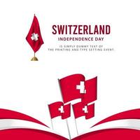 Switzerland Independence Day Celebration, Poster, banner set Design for printing Vector Template Illustration