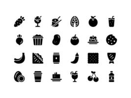 Food and Drinks Glyph Icon Set vector