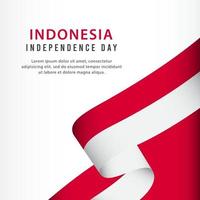 celebración del día de la independencia de indonesia, ilustración de plantilla de vector de diseño de conjunto de banners