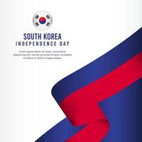 celebración del día de la independencia de corea del sur, ilustración de plantilla de vector de diseño de conjunto de banner