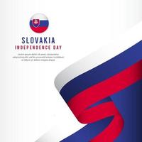 Celebración del día de la independencia de Eslovaquia, ilustración de plantilla de vector de diseño de conjunto de banners