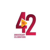 42 Years Anniversary Celebration Vector Template Design Illustration
