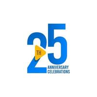 Ilustración de diseño de plantilla de vector de celebración de aniversario de 25 años