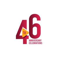 46 Years Anniversary Celebration Vector Template Design Illustration