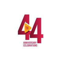 44 Years Anniversary Celebration Vector Template Design Illustration