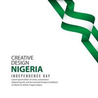 Plantilla de vector de ilustración de diseño creativo de celebración del día de la independencia de Nigeria