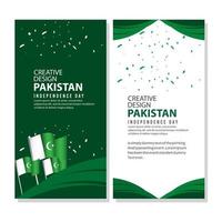 Cartel de celebración del día de la independencia de Pakistán plantilla de vector de ilustración de diseño creativo