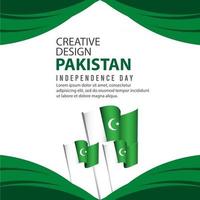 Cartel de celebración del día de la independencia de Pakistán plantilla de vector de ilustración de diseño creativo