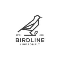 Bird logo line art illustration vector