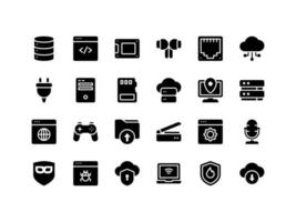 Computer and IT Glyph Icon Set vector