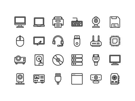 Computer and IT Outline Icon Set vector