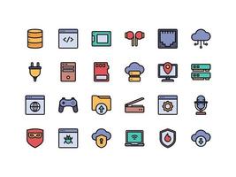 Computer and IT Lineal Color Icon Set vector