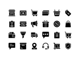 E-commerce and Shopping Glyph Icon Set vector