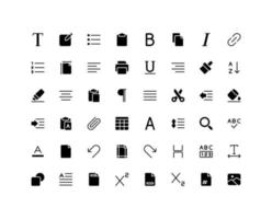 Text Editor Glyph Icon Set vector