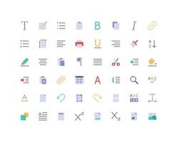 Text Editor Flat Icon Set vector