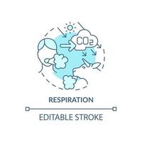 Respiration concept icon. Natural carbon emissions abstract idea thin line illustration. Consuming oxygen and carbon dioxide releasing. Vector isolated outline color drawing. Editable stroke