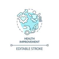 Health improvement concept icon. Carbon offsetting benefit abstract idea thin line illustration. Keeping people healthy. Improving air quality. Vector isolated outline color drawing. Editable stroke